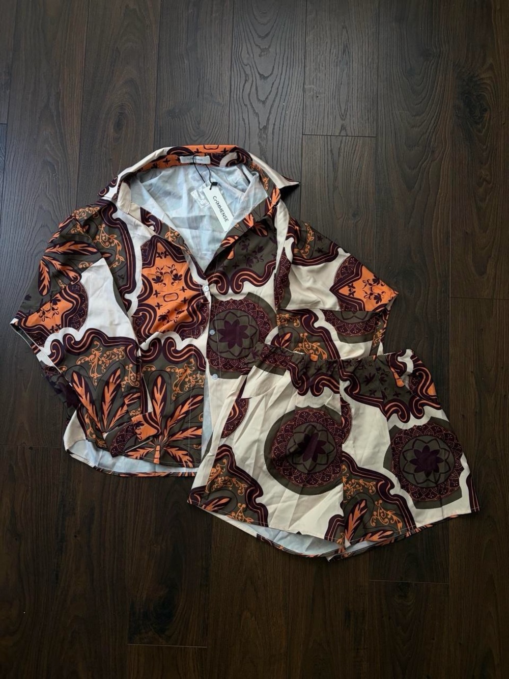 Commense Multicolor Medallion Print Button-Up Shirt